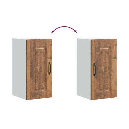 Keukenwandkast Kalmar bewerkt hout oud houtkleurig
