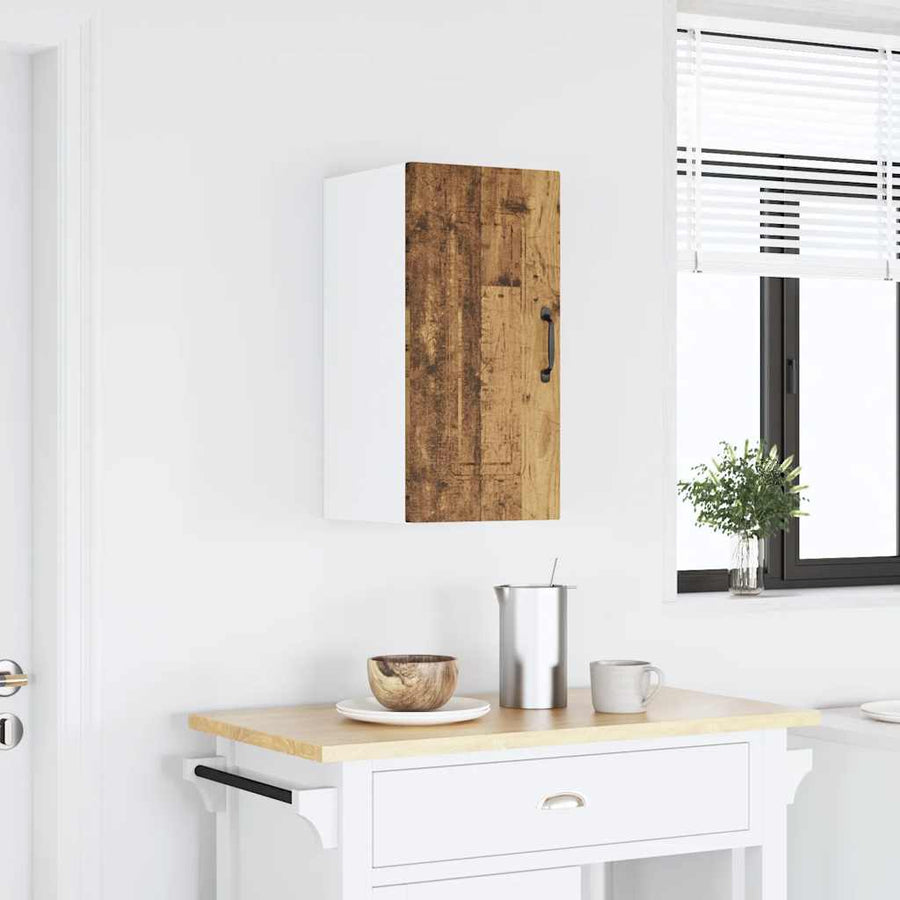 Keukenwandkast Kalmar bewerkt hout oud houtkleurig