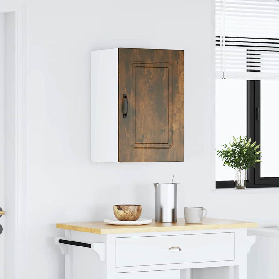 Keukenwandkast Kalmar bewerkt hout gerookt eikenkleurig