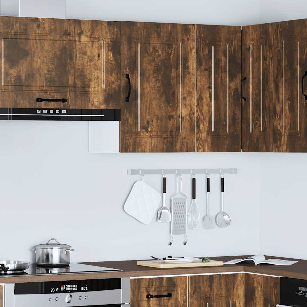 Keukenwandkast Kalmar bewerkt hout gerookt eikenkleurig
