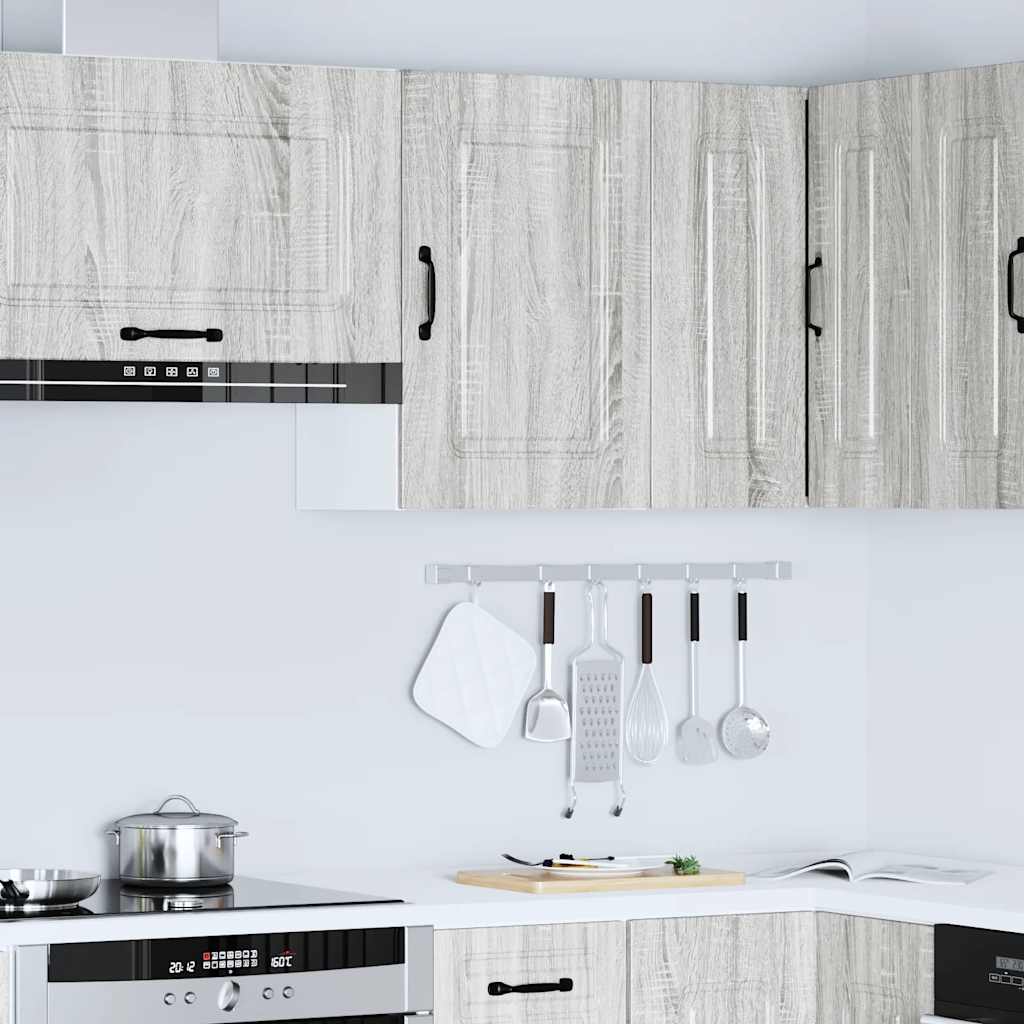 Keukenwandkast Kalmar bewerkt hout grijs sonoma eiken