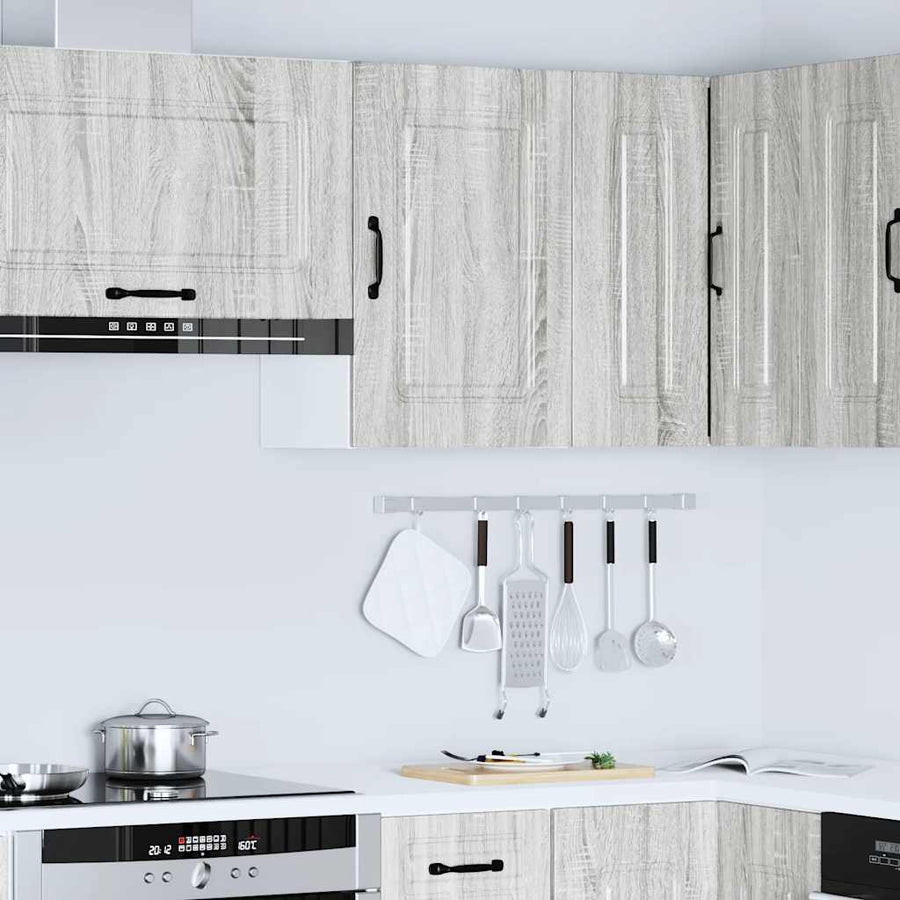 Keukenwandkast Kalmar bewerkt hout grijs sonoma eiken