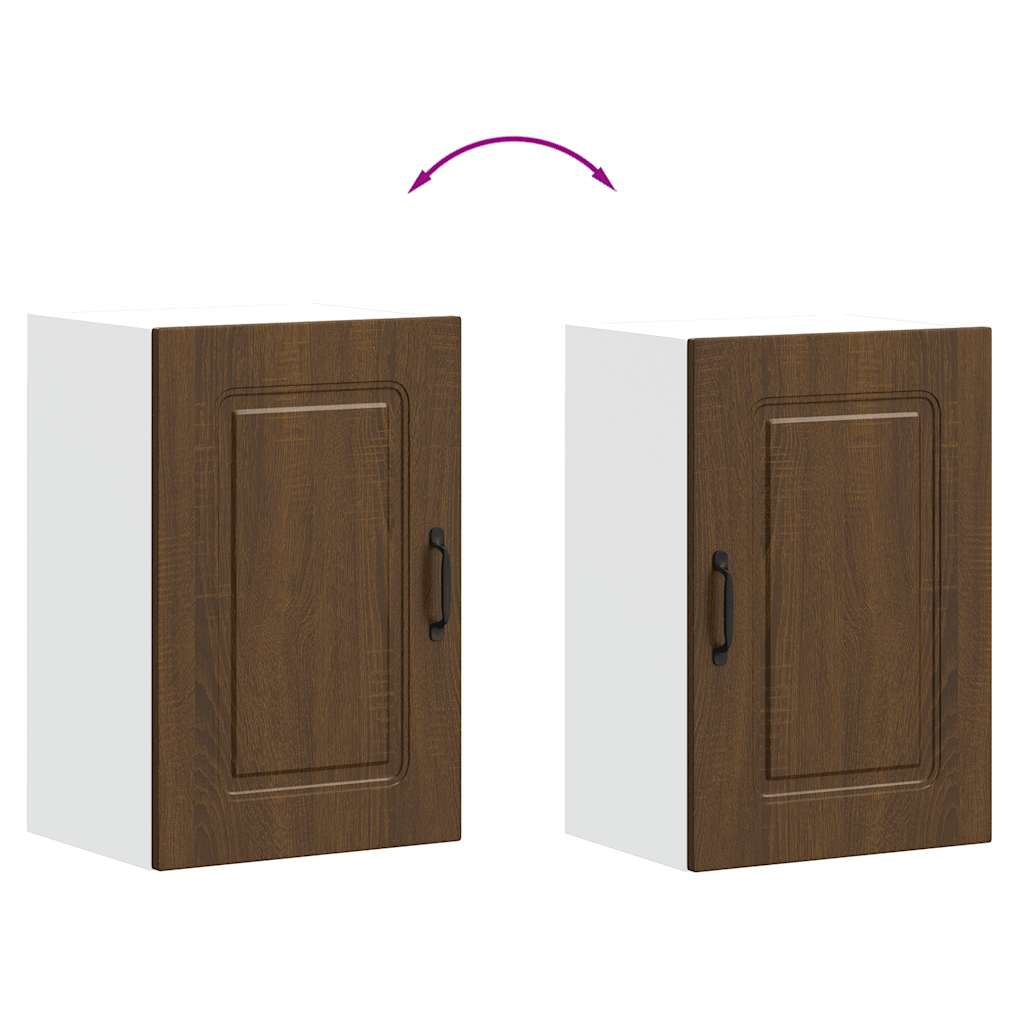 Keukenwandkast Kalmar bewerkt hout bruin eikenkleur