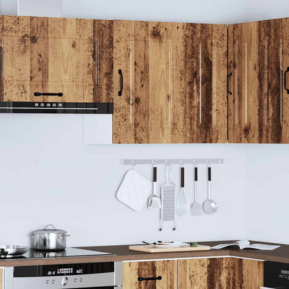 Keukenwandkast Kalmar bewerkt hout oud houtkleurig