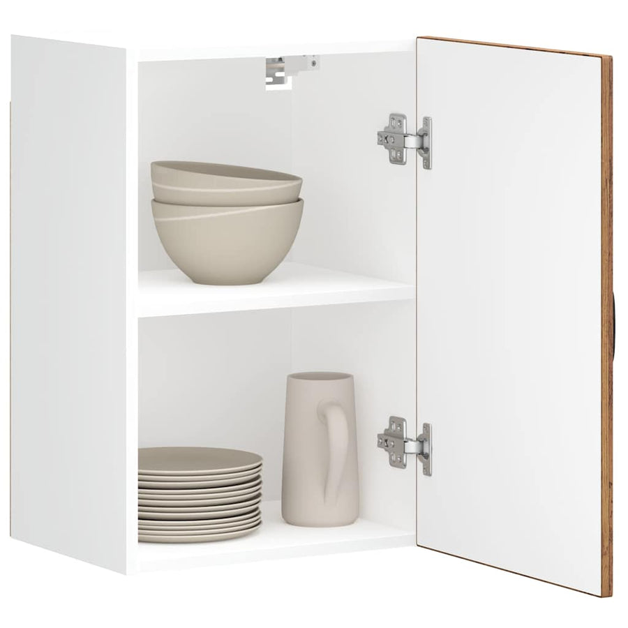 Keukenwandkast Kalmar bewerkt hout oud houtkleurig
