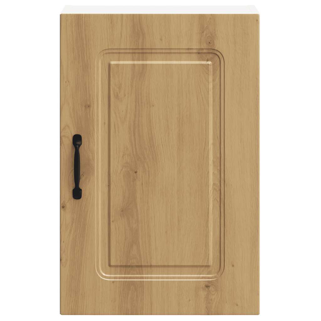Keukenwandkast Kalmar bewerkt hout artisanaal eikenkleur