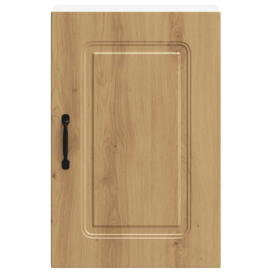 Keukenwandkast Kalmar bewerkt hout artisanaal eikenkleur