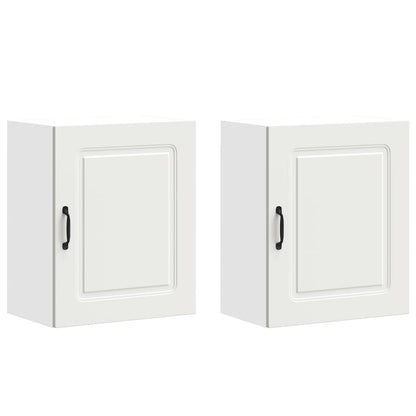 Keukenwandkasten 2 st Kalmar bewerkt hout wit