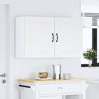 Keukenwandkasten 2 st Kalmar bewerkt hout wit