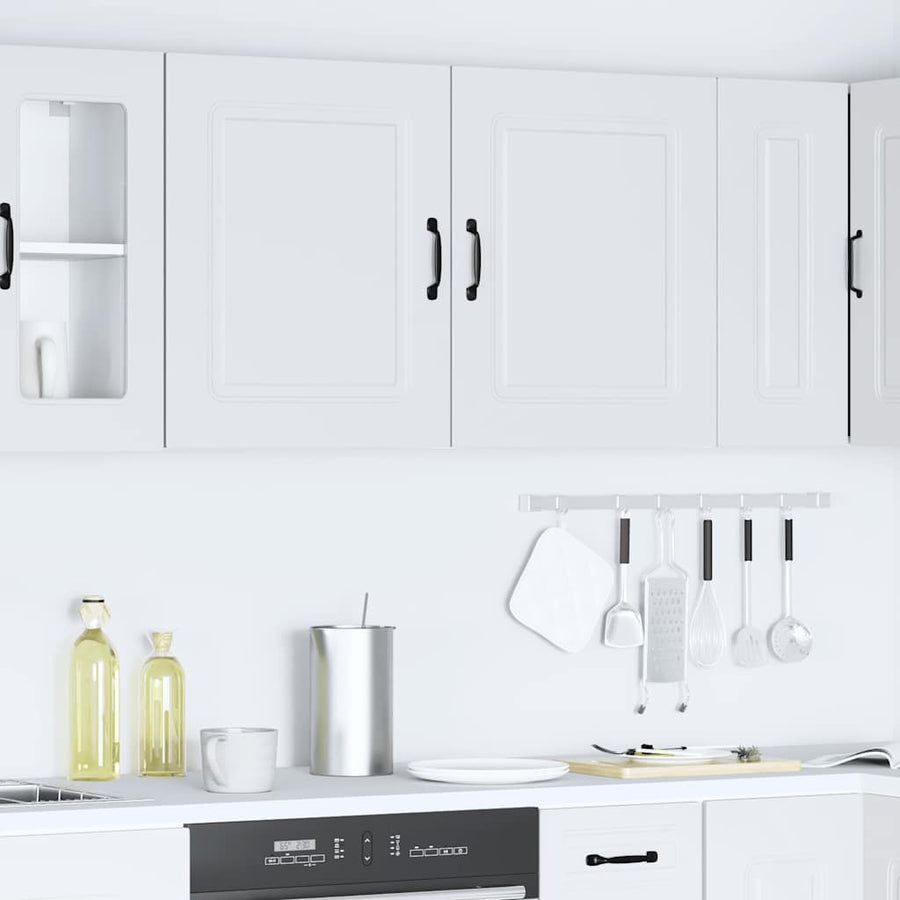 Keukenwandkasten 2 st Kalmar bewerkt hout wit