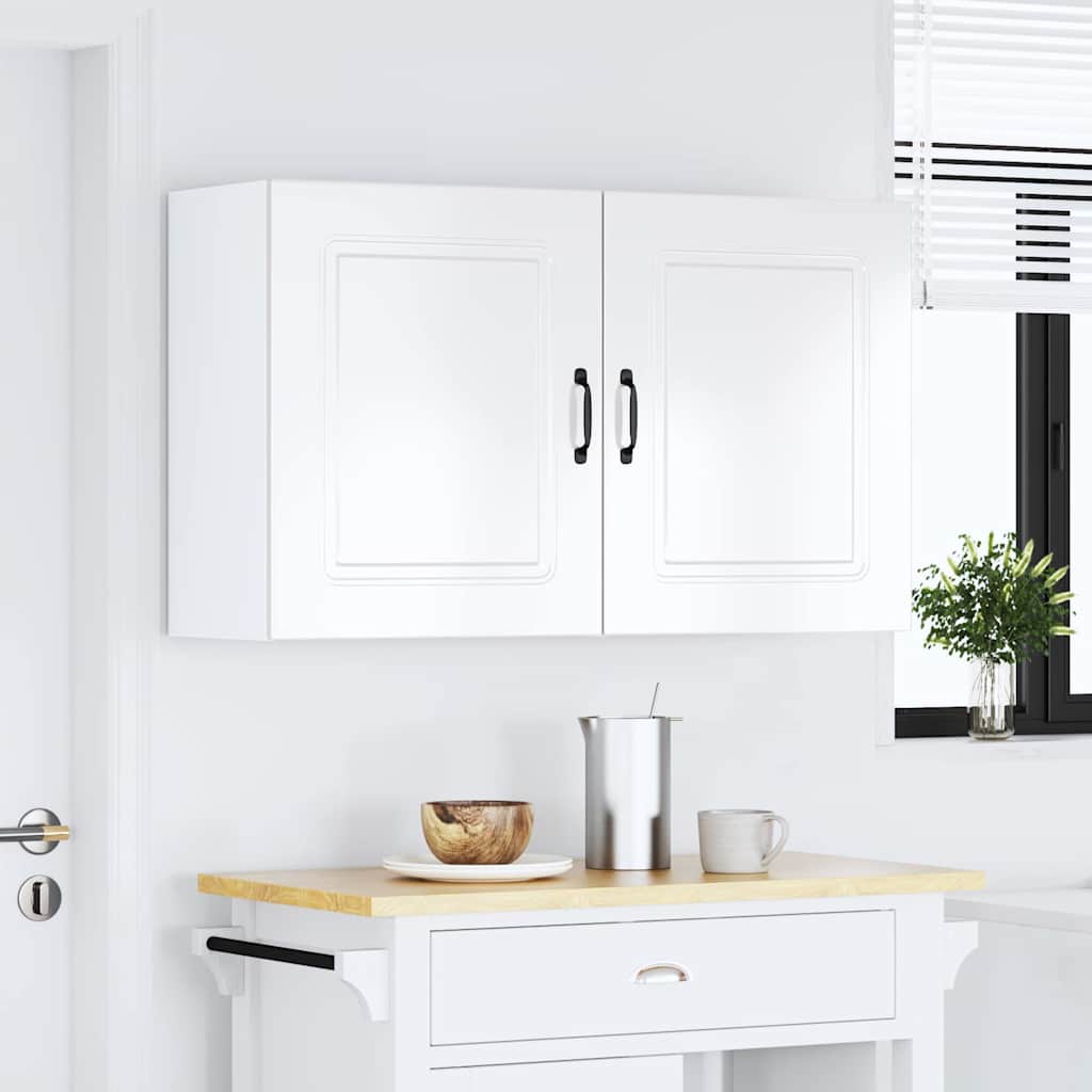 Keukenwandkasten 2 st Kalmar hoogglans wit bewerkt hout