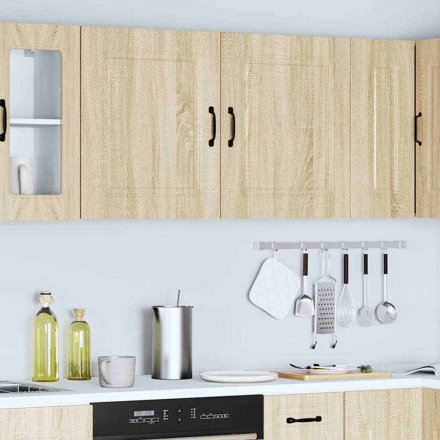 Keukenwandkasten 2 st Kalmar bewerkt hout sonoma eikenkleurig
