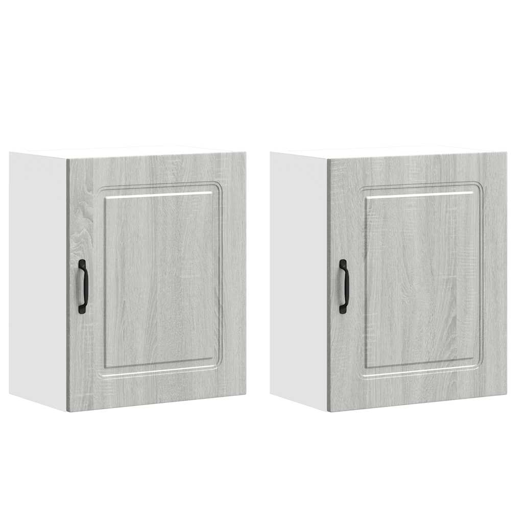 Keukenwandkasten 2 st Kalmar grijs sonoma bewerkt hout