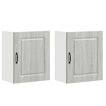 Keukenwandkasten 2 st Kalmar grijs sonoma bewerkt hout