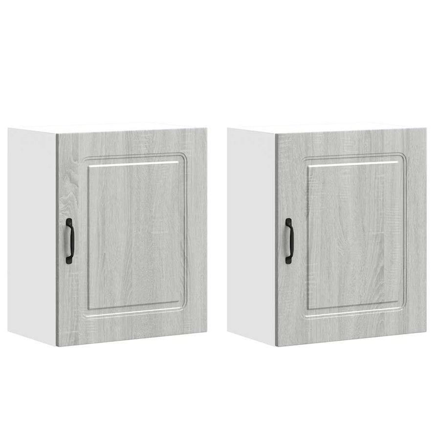 Keukenwandkasten 2 st Kalmar grijs sonoma bewerkt hout