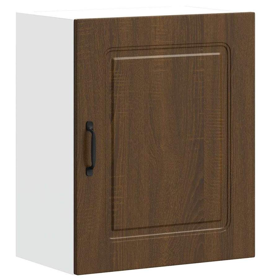 Keukenwandkasten 2 st Kalmar bewerkt hout bruin eikenkleurig