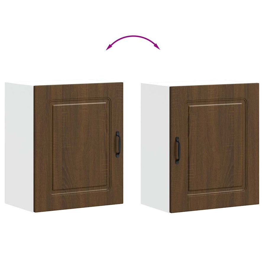 Keukenwandkasten 2 st Kalmar bewerkt hout bruin eikenkleurig