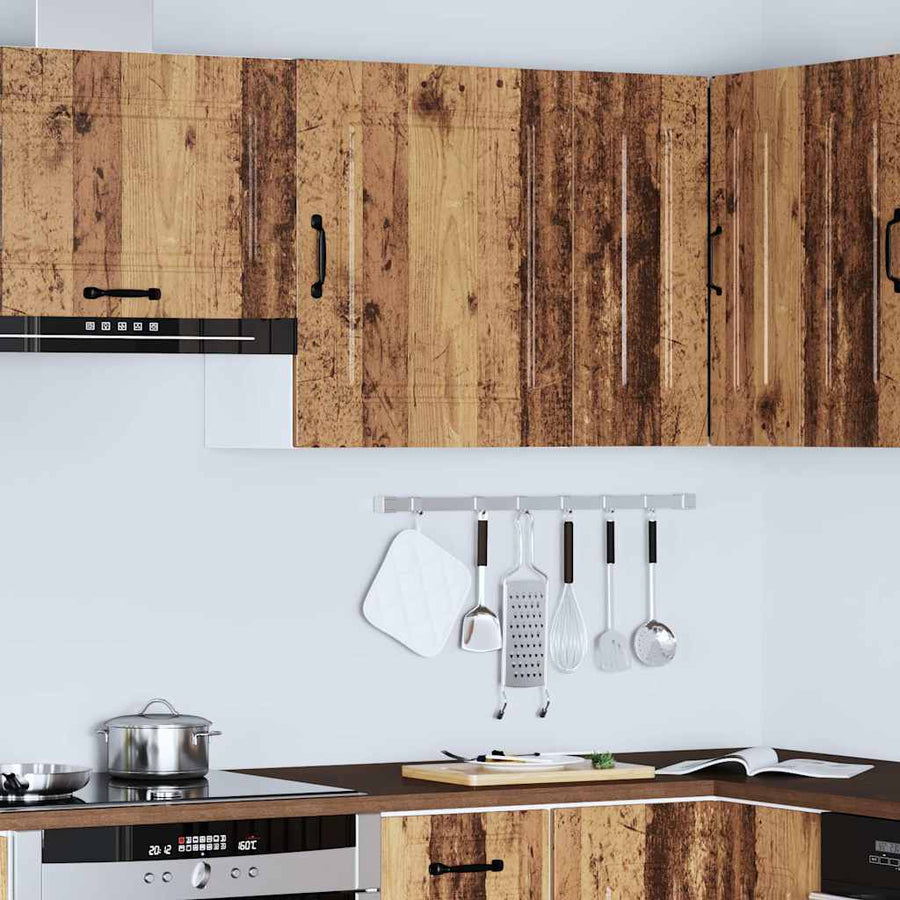 Keukenwandkast Kalmar oud houtkleurig bewerkt hout