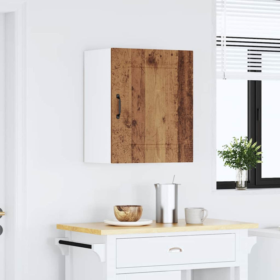 Keukenwandkast Kalmar oud houtkleurig bewerkt hout