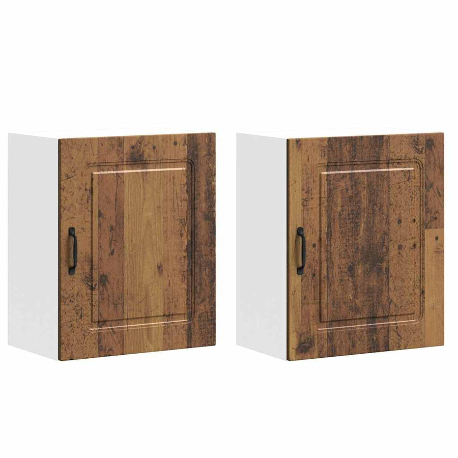 Keukenwandkasten 2 st Kalmar oud houtkleurig bewerkt hout