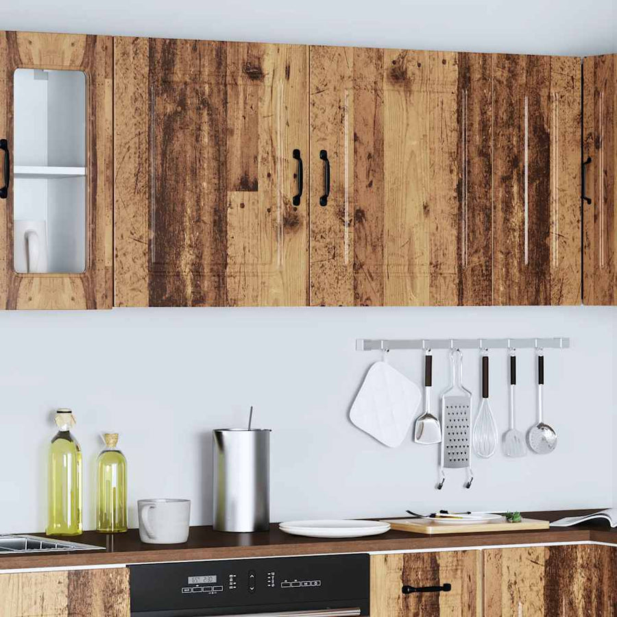 Keukenwandkasten 2 st Kalmar oud houtkleurig bewerkt hout