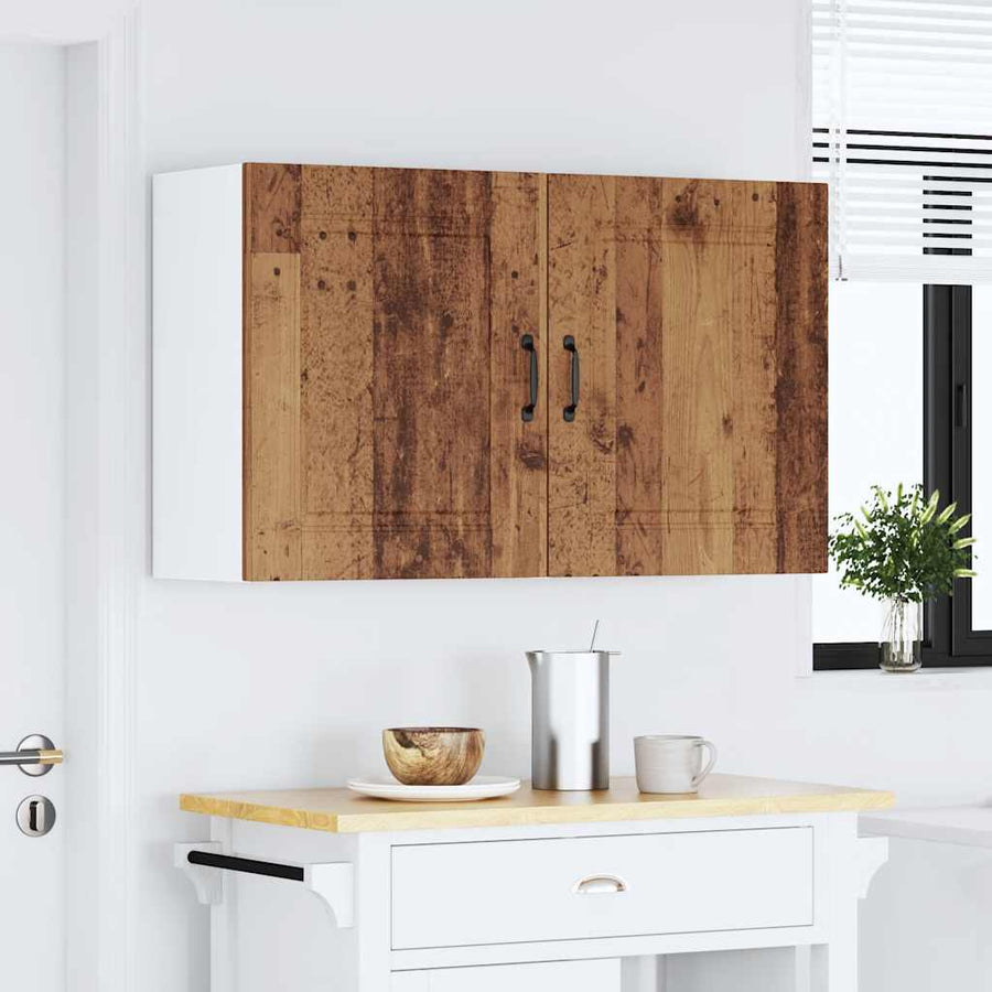 Keukenwandkasten 2 st Kalmar oud houtkleurig bewerkt hout