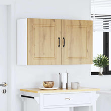 Keukenwandkasten 2 st Kalmar bewerkt hout artisanaal eiken