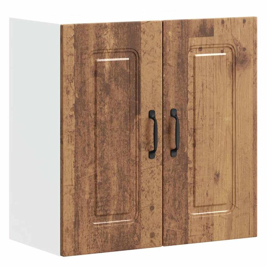 Keukenwandkast Kalmar bewerkt hout oud houtkleurig