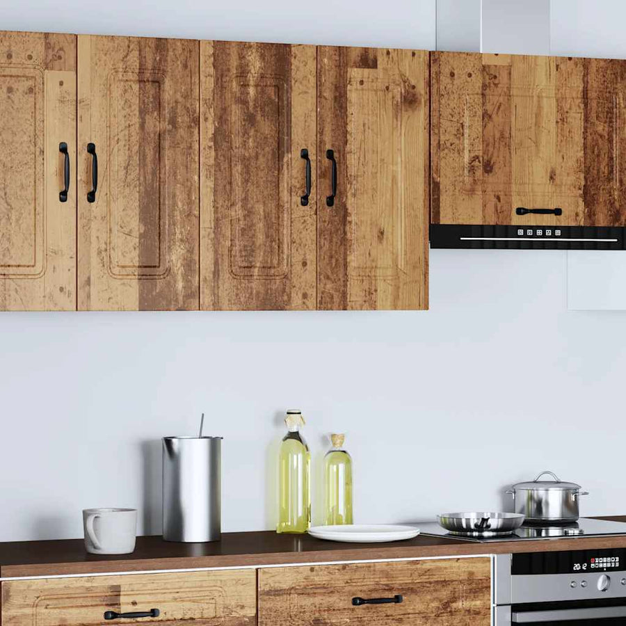 Keukenwandkast Kalmar bewerkt hout oud houtkleurig