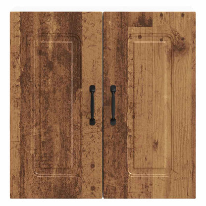 Keukenwandkast Kalmar bewerkt hout oud houtkleurig