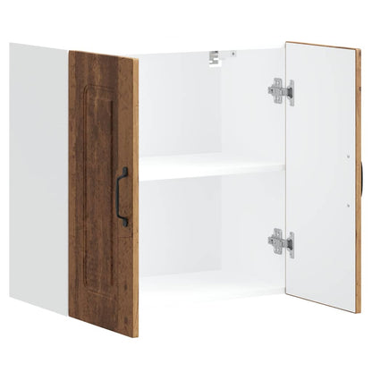 Keukenwandkast Kalmar bewerkt hout oud houtkleurig