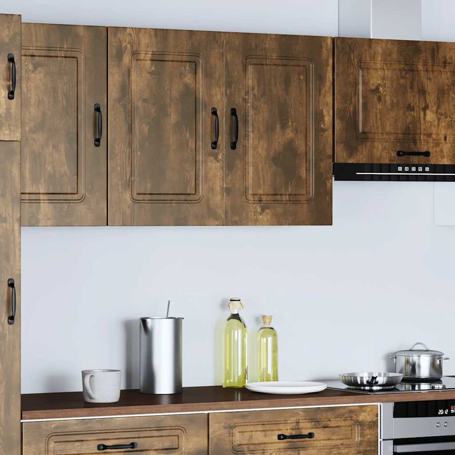 Keukenwandkast Kalmar bewerkt hout gerookt eikenkleurig
