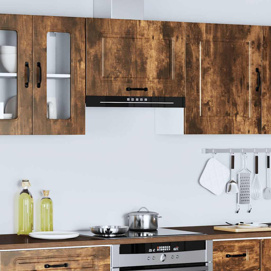 Keukenwandkast Kalmar bewerkt hout gerookt eikenkleurig