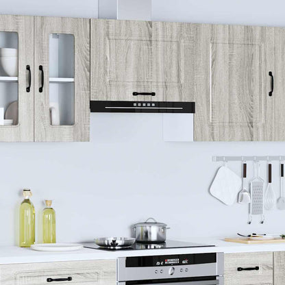 Keukenwandkast Kalmar bewerkt hout grijs sonoma eiken