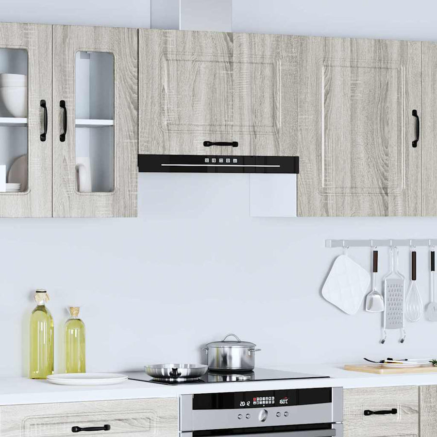 Keukenwandkast Kalmar bewerkt hout grijs sonoma eiken