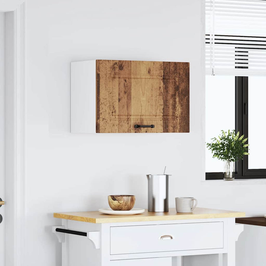Keukenwandkast Kalmar bewerkt hout oud houtkleurig