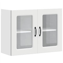 Keukenwandkast met glazen deur Kalmar bewerkt hout wit