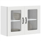 Kitchen wall cabinet with glass door Kalmar processed wood white