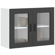Keukenbovenkast 80x31x60 cm bewerkt hout zwart