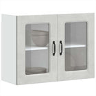 Keukenwandkast met glazen deur 80x31x60 cm betongrijs