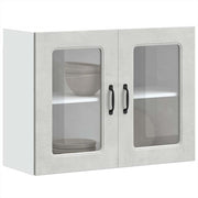 Keukenwandkast met glazen deur 80x31x60 cm betongrijs