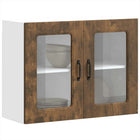 Keukenwandkast 80x31x60 cm bewerkt hout gerookt eiken