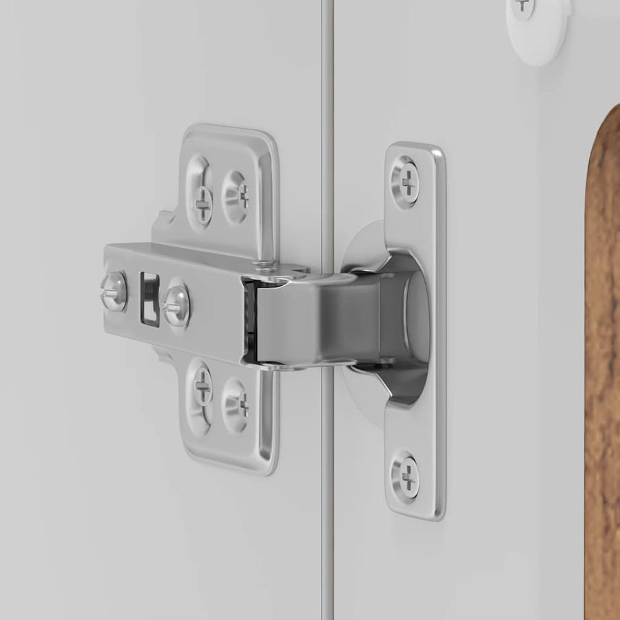 Keukenwandkast met glazen deur bewerkt hout oud houtkleurig