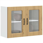 Keukenwandkast 80x31x60 cm bewerkt hout artisanaal eiken