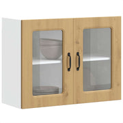 Keukenwandkast 80x31x60 cm bewerkt hout artisanaal eiken