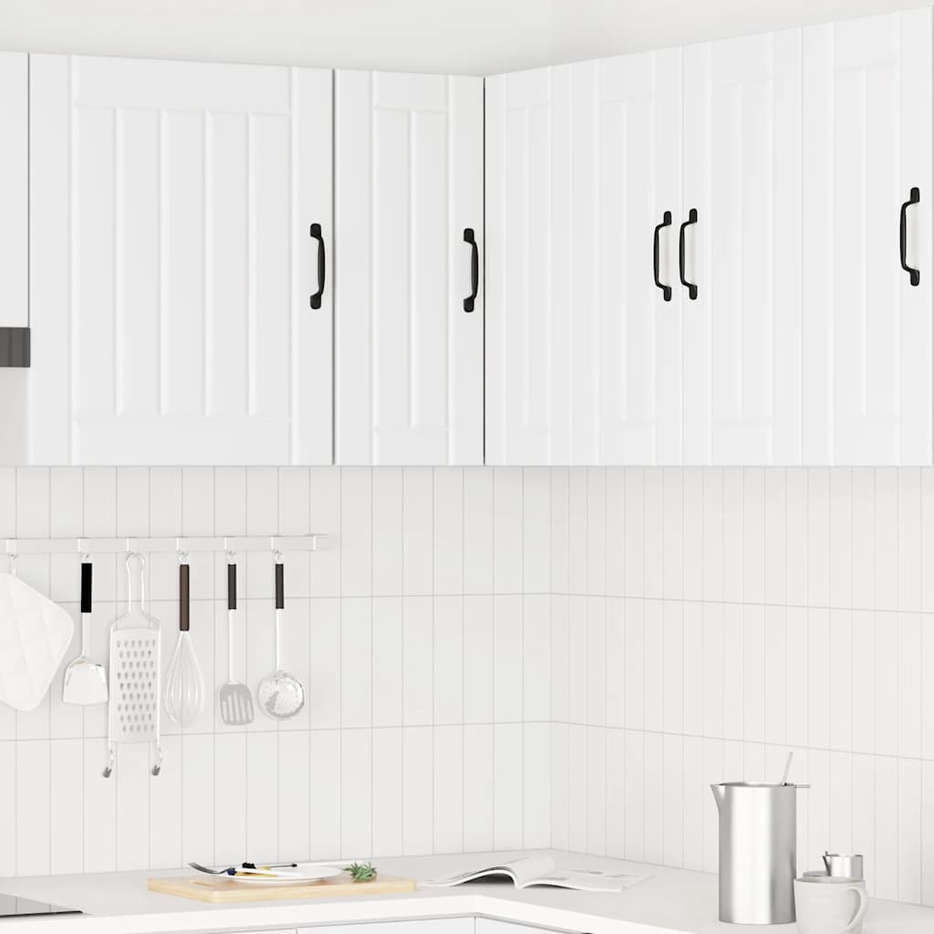 Keukenwandhoekkast Kalmar bewerkt hout wit