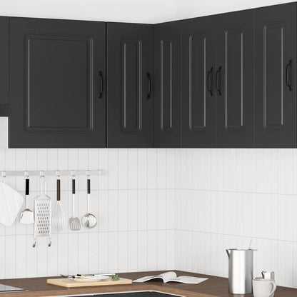 Keukenwandhoekkast Kalmar bewerkt hout zwart