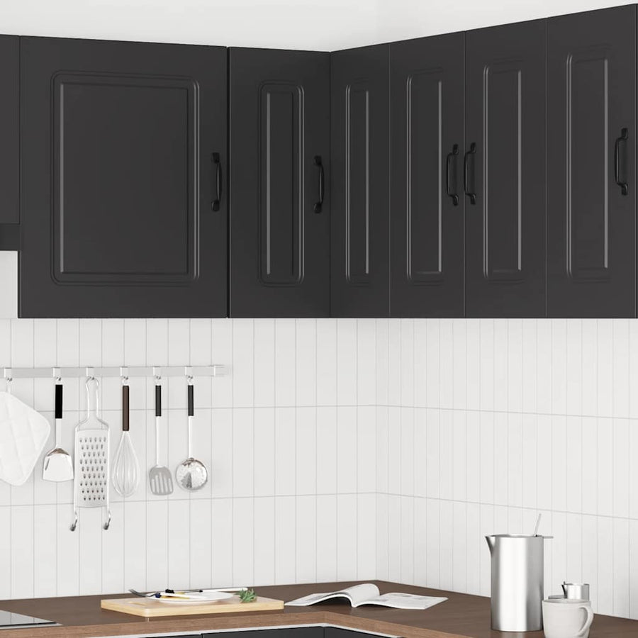 Keukenwandhoekkast Kalmar bewerkt hout zwart