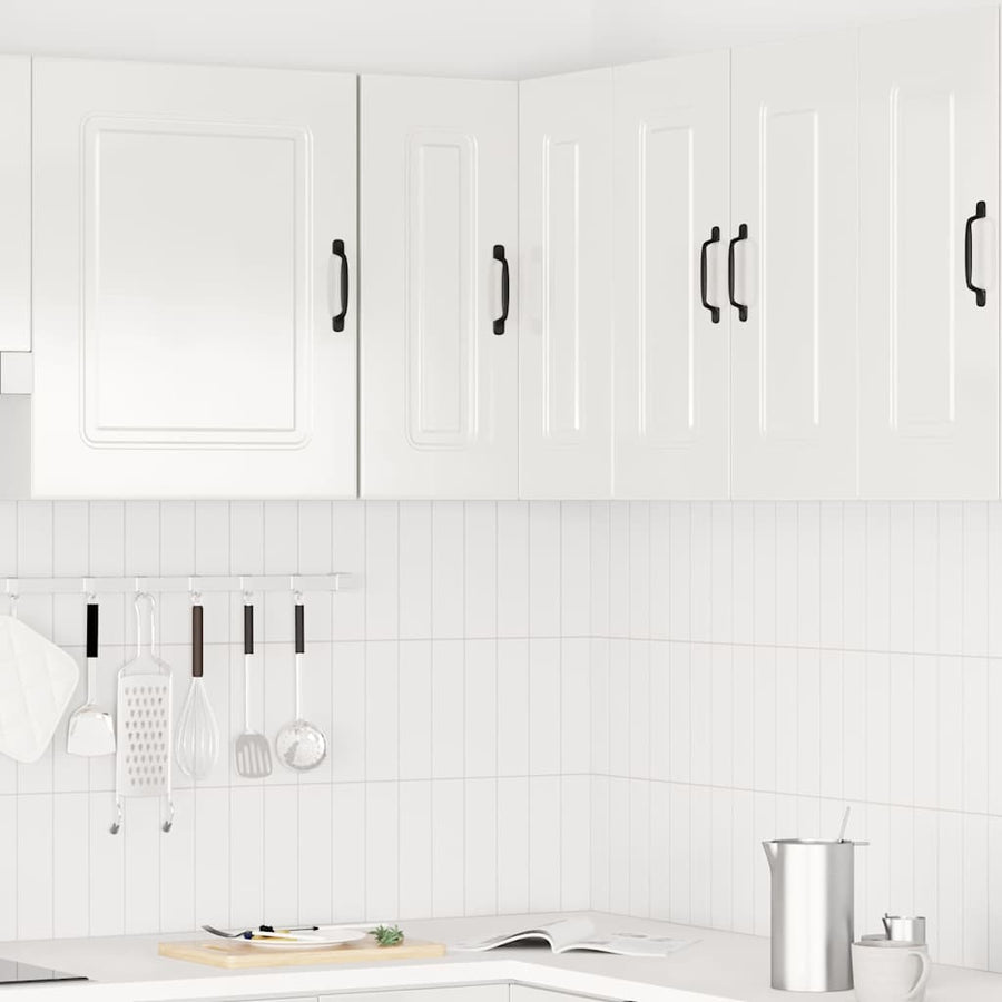 Keukenwandhoekkast Kalmar bewerkt hout hoogglans wit