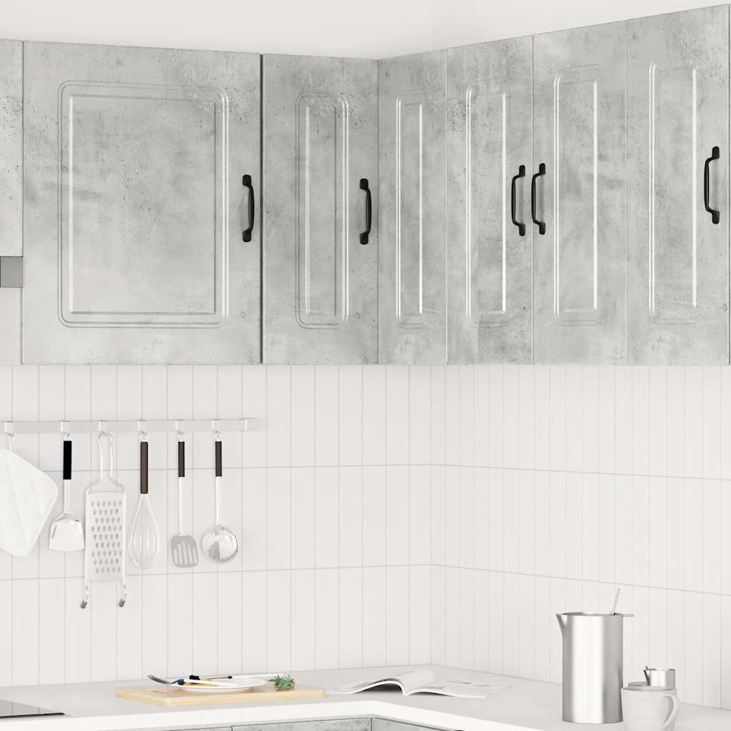 Keukenwandhoekkast Kalmar bewerkt hout betongrijs
